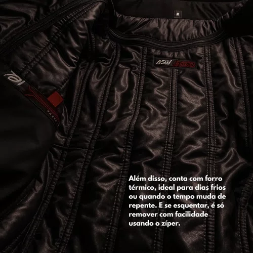Jaqueta ASW 365 Lite Preta Camo Masculina com Forro Térmico e Impermeável