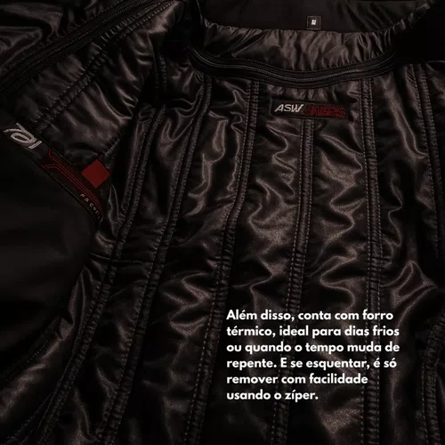 Jaqueta  ASW 365 Lite Preta Masculina com Forro Térmico e Impermeável