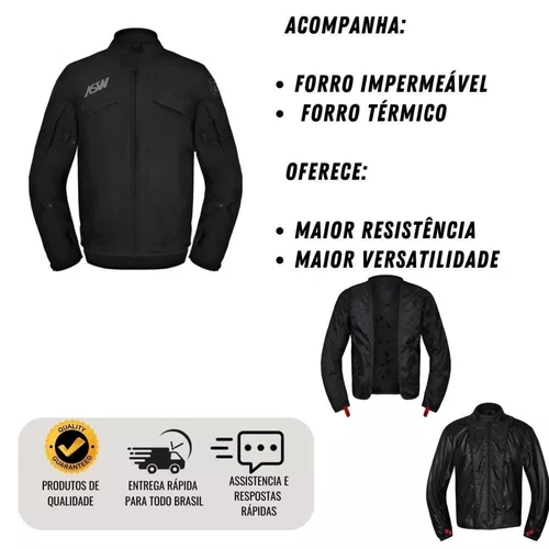 Jaqueta  ASW 365 Lite Preta Masculina com Forro Térmico e Impermeável