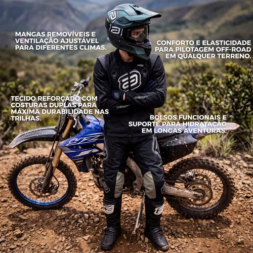 Jaqueta ASW Concept Enduro Chevron Preta Cinza
