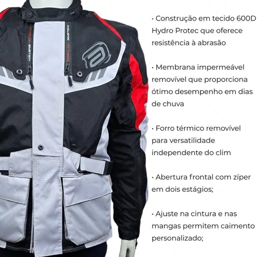 Jaqueta Asw Pangea Preto Cinza Vermelho