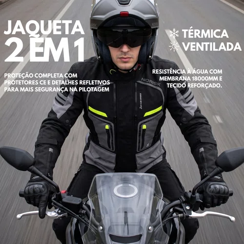 Jaqueta Impermeável Térmica e Ventilada Norisk Signal Cinza
