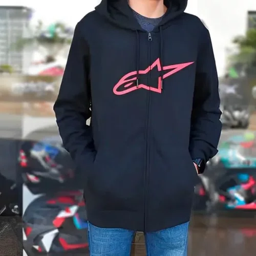 Jaqueta Moletom Alpinestars Ageless Zip V3 Hoodie Preto Vermelho