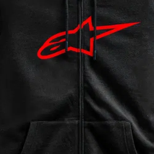 Jaqueta Moletom Alpinestars Ageless Zip V3 Hoodie Preto Vermelho