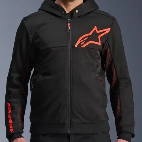 Jaqueta Moletom Alpinestars Chrome Air Sport Hoodie Preta Vermelha