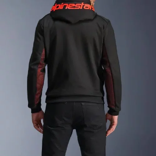 Jaqueta Moletom Alpinestars Chrome Air Sport Hoodie Preta Vermelha