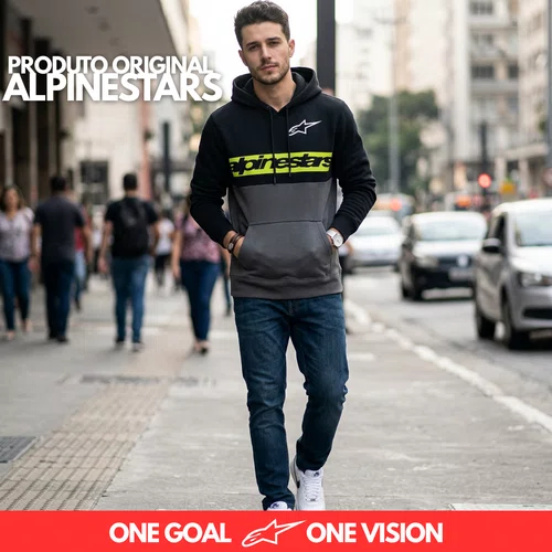 Jaqueta Moletom Alpinestars Parallel Preto Cinza