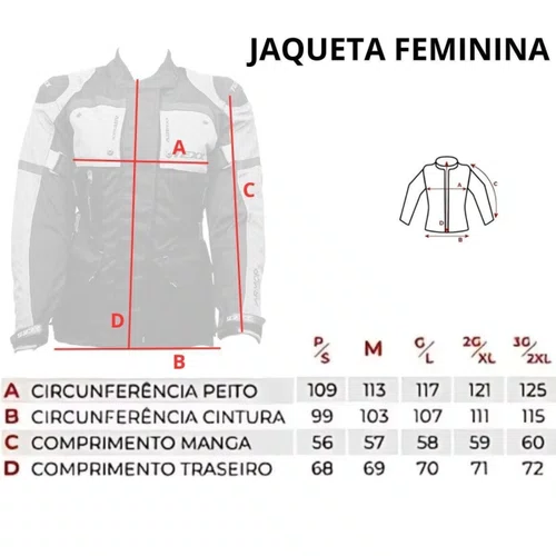 Jaqueta Moto Feminina Texx Armor Lady Impermeável Preta Cinza Laranja