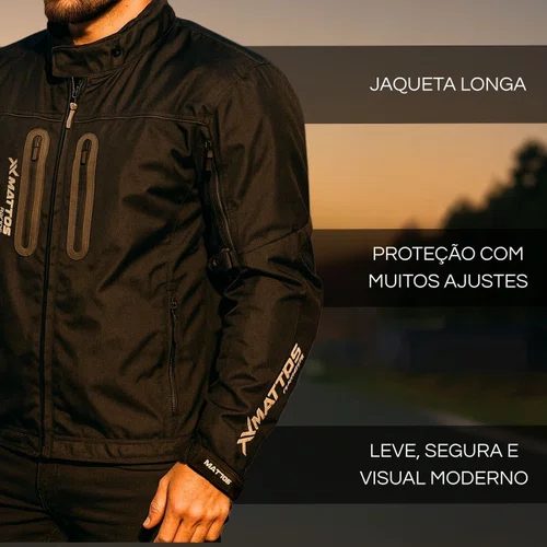 Jaqueta Moto Touring Mattos Racing Optimus Preta