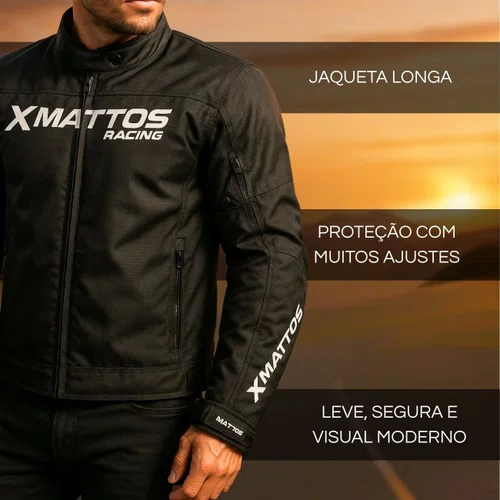 Jaqueta Moto Urbana Baixo Custo Mattos Racing Vista Preta