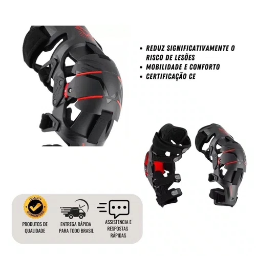 Joelheira Alpinestars RK 1 Plasma Brace Preto Vermelho