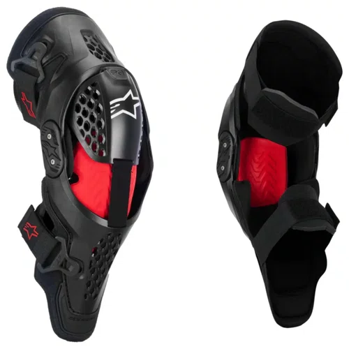 Joelheira Motocross Alpinestars SX 1 Plasma Preto Vermelho
