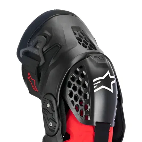 Joelheira Motocross Alpinestars SX 1 Plasma Preto Vermelho