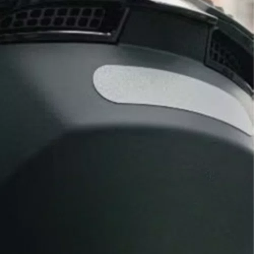 Kit Adesivos Refletivo Capacete Polivisor Prata E Cor Preta