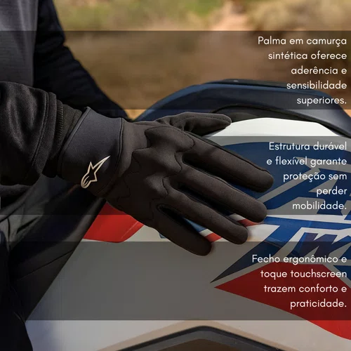 Luva Alpinestars A Supra Shield Original Premium Touchscreen