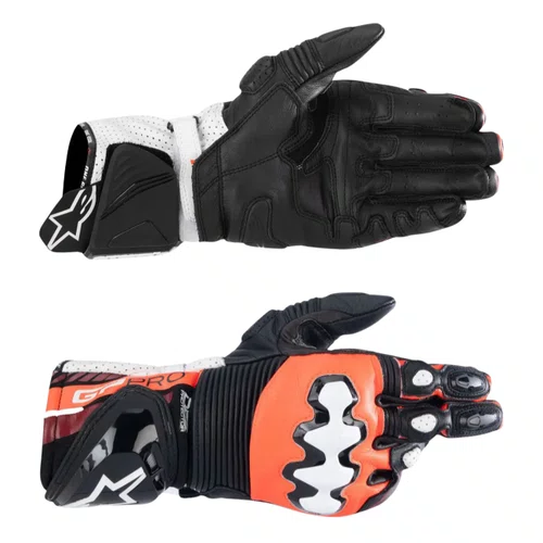 Luva Alpinestars GP Pro R4 Preta Vermelha Fluo Branca