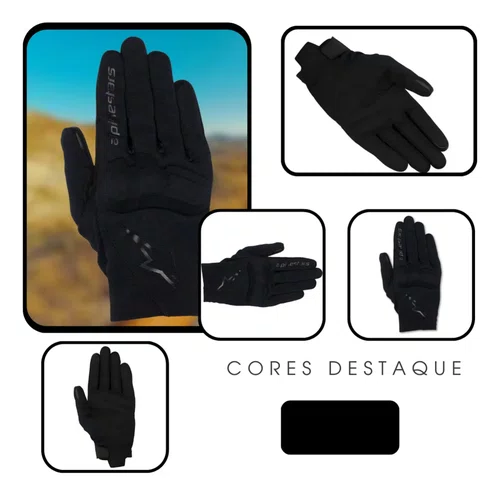 Luva Alpinestars Reef V2Cor Preta Black Original Premium