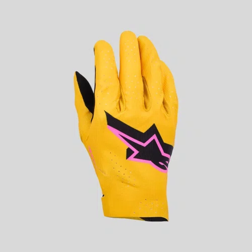 Luva Alpinestars SuperTech MX Amarela Preta Rosa