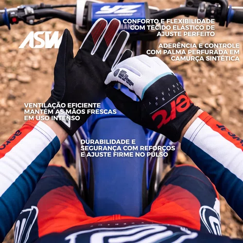 Luva ASW Image Aero Preta Branca