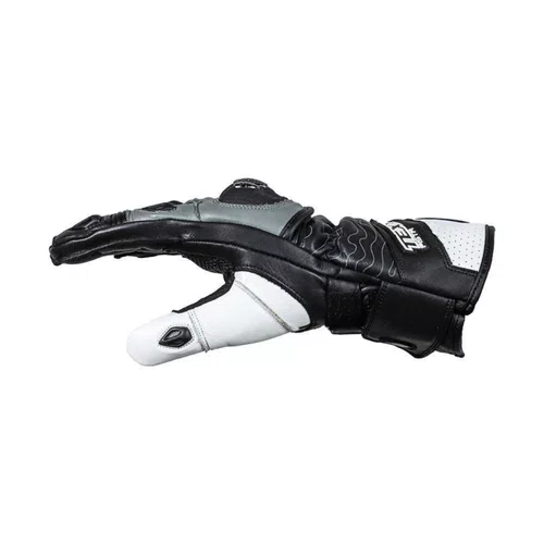 Luva Moto Texx Pista V2 Couro Kevlar Speed Cinza Preta Cinza