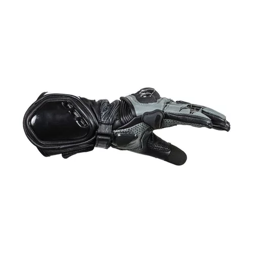 Luva Moto Texx Pista V2 Couro Kevlar Speed Cinza Preta Cinza