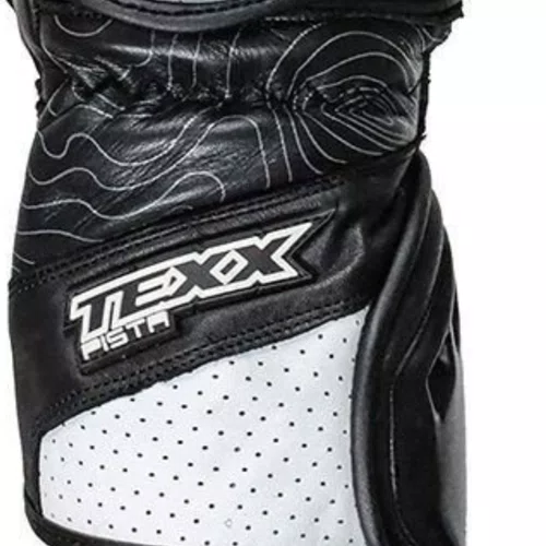 Luva Moto Texx Pista V2 Couro Kevlar Speed Cinza Preta Cinza