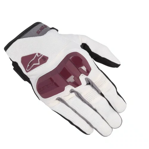 Luva Motociclista Alpinestars Chrome Womens Branca Borgonha