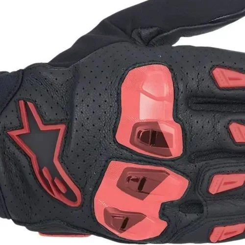 Luva Motociclista Alpinestars SP X 7 Air Preta Vermelha Fluo