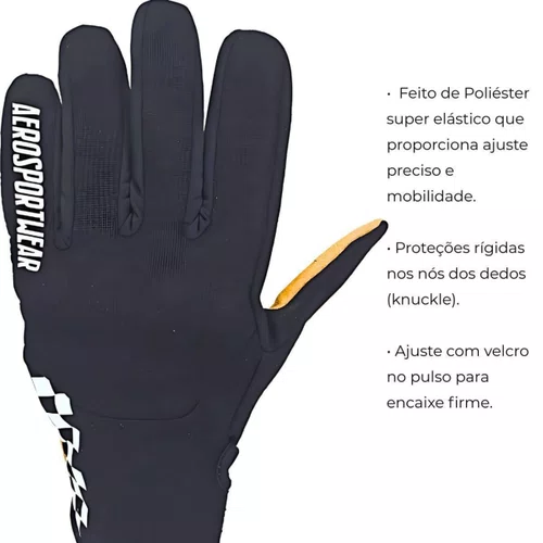 Luva Motociclista Urbana ASW 365 Preta Branca Marrom