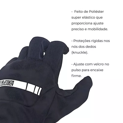 Luva Motociclista Urbana ASW 365 Preta Black Feminina Premium