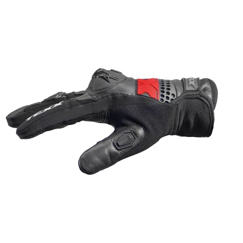 Luva Texx Old Shoot Moto Masculina Preta Vermelha Urbana