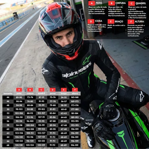 Macacão Alpinestars GP Force V2 Preto Verde 1 Peça