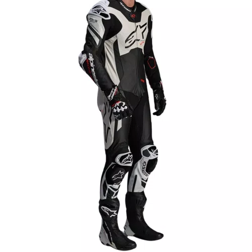 Macacão Alpinestars Gp Plus V4 Sprint 1PC Preto Branco Vermelho