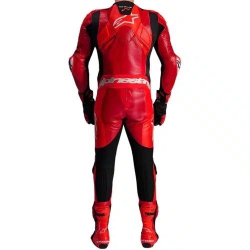 Macacão Alpinestars Gp Plus V4 Sprint 1PC Vermelho Fluo Branco