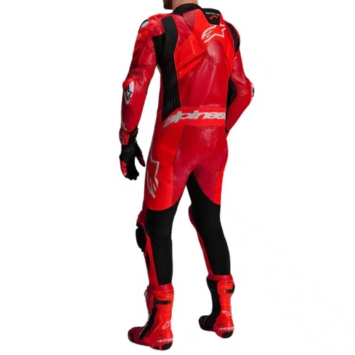 Macacão Alpinestars Gp Plus V4 Sprint 1PC Vermelho Fluo Branco