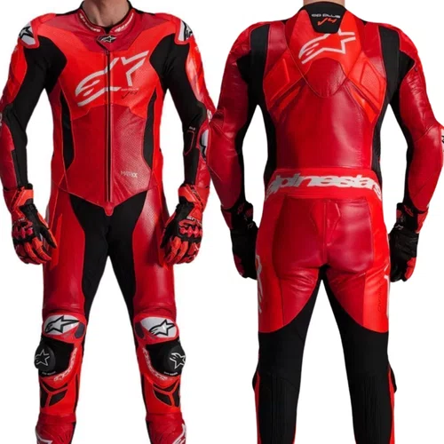 Macacão Alpinestars Gp Plus V4 Sprint 1PC Vermelho Fluo Branco