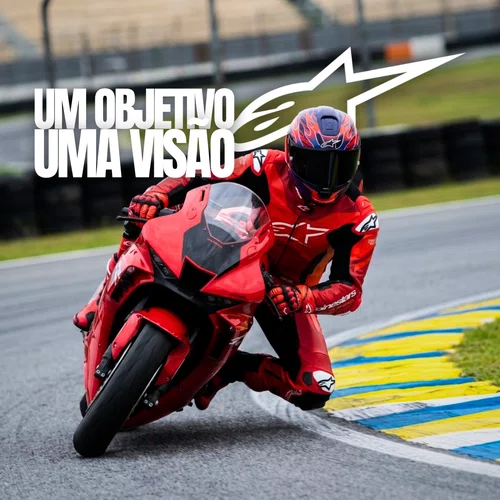 Macacão Alpinestars Gp Plus V4 Sprint 1PC Vermelho Fluo Branco