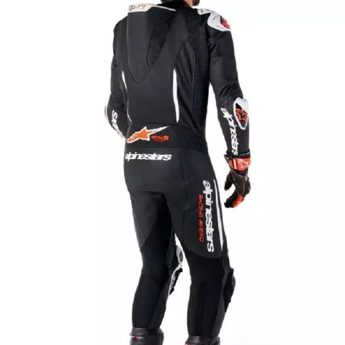Macacão Alpinestars GP R7 Preto Vermelho Branco 1 Peça Original