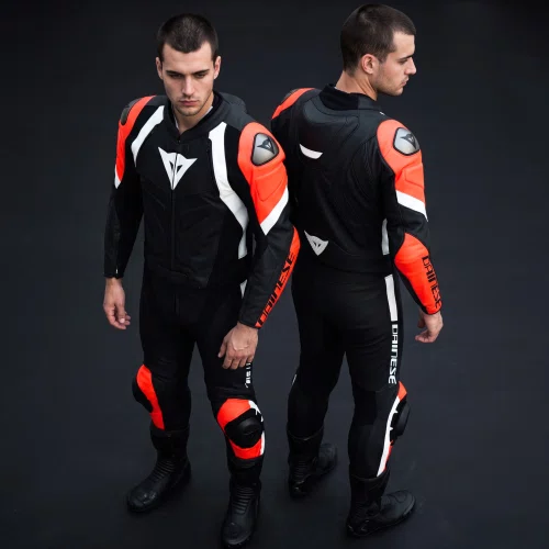 Macacão Dainese Avro 4 Preto Vermelho Branco 2 Peças