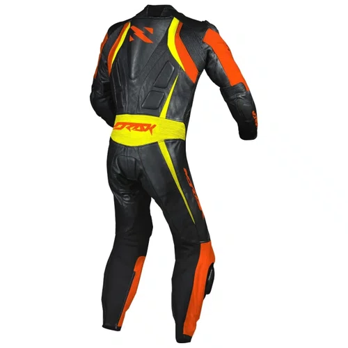 Macacão Norisk Ss Preto Laranja Fluo Amarelo 1 Peça Racing