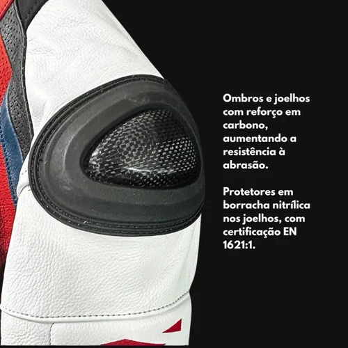 Macacão Norisk Ss Preto Vermelho Branco 1 Peça Racing