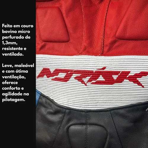 Macacão Norisk Ss Preto Vermelho Branco 1 Peça Racing