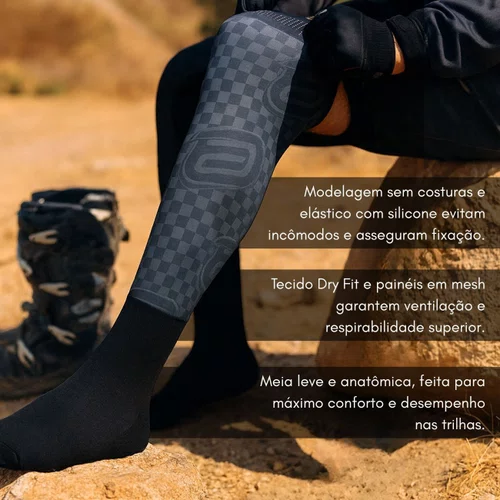 Meião Meia Asw Brace 2.0 Route Motocross Enduro Trilha