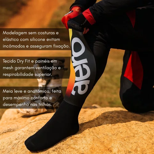 Meião Meia Asw Brace 2.0 Sunset Motocross Enduro Trilha