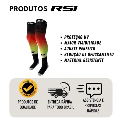Meião Meia Asw Brace Degrade Motocross Enduro Trilha