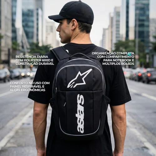 Mochila Alpinestars GFX Boss Backpack Preta Branca