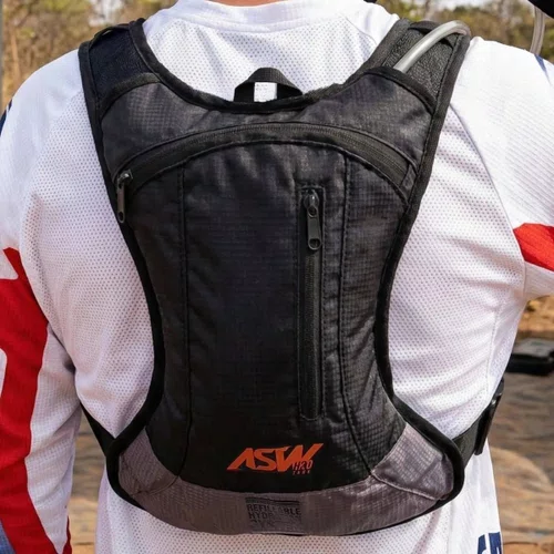 Mochila Bolsa Hidratação Asw Tank Lite 2L Chumbo Cinza Laranja