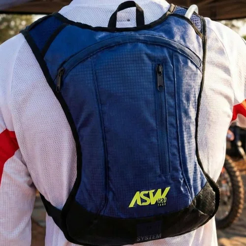 Mochila Bolsa Hidratação Asw Tank Lite 2L Marinho Preto Amarelo