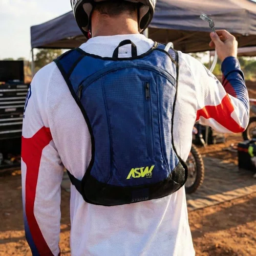 Mochila Bolsa Hidratação Asw Tank Lite 2L Marinho Preto Amarelo