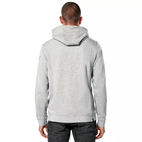 Moletom Alpinestars Linear Wordmark V3 Hoodie Cinza Claro Vermelho